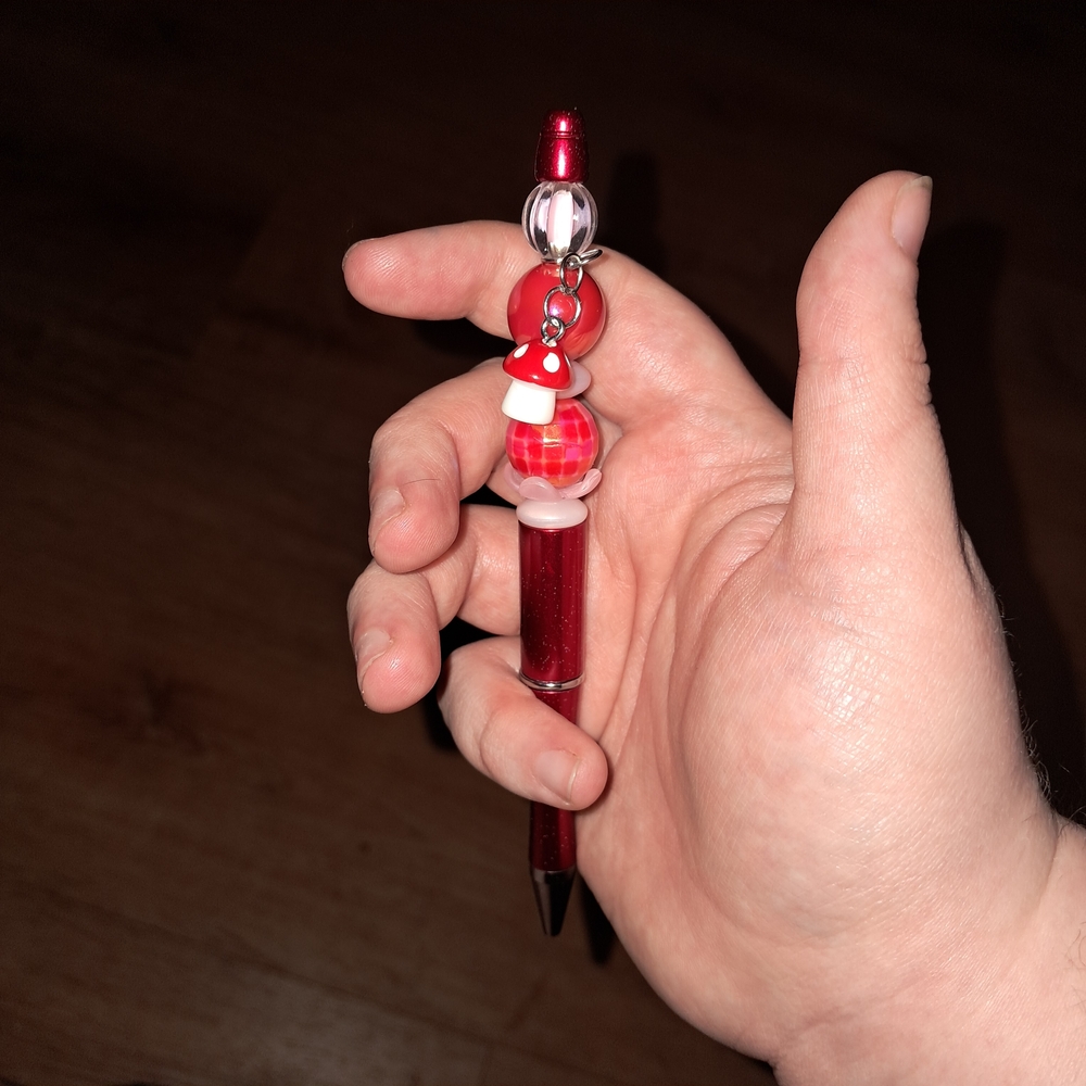 Red Mushroom Charm Ballpoint Pen